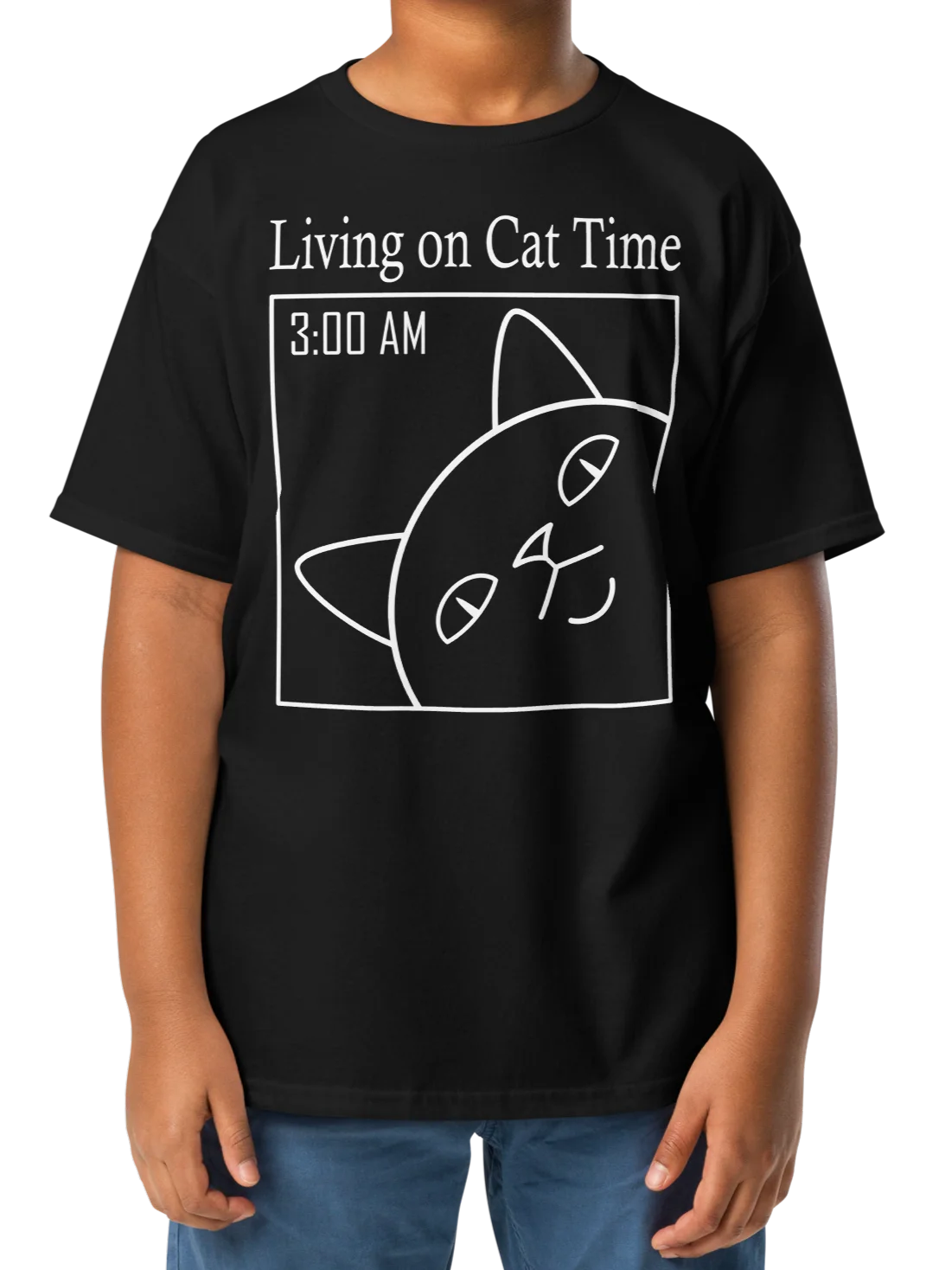 Living on Cat Time - Unisex Youth Heavyweight T-shirt product image (3)