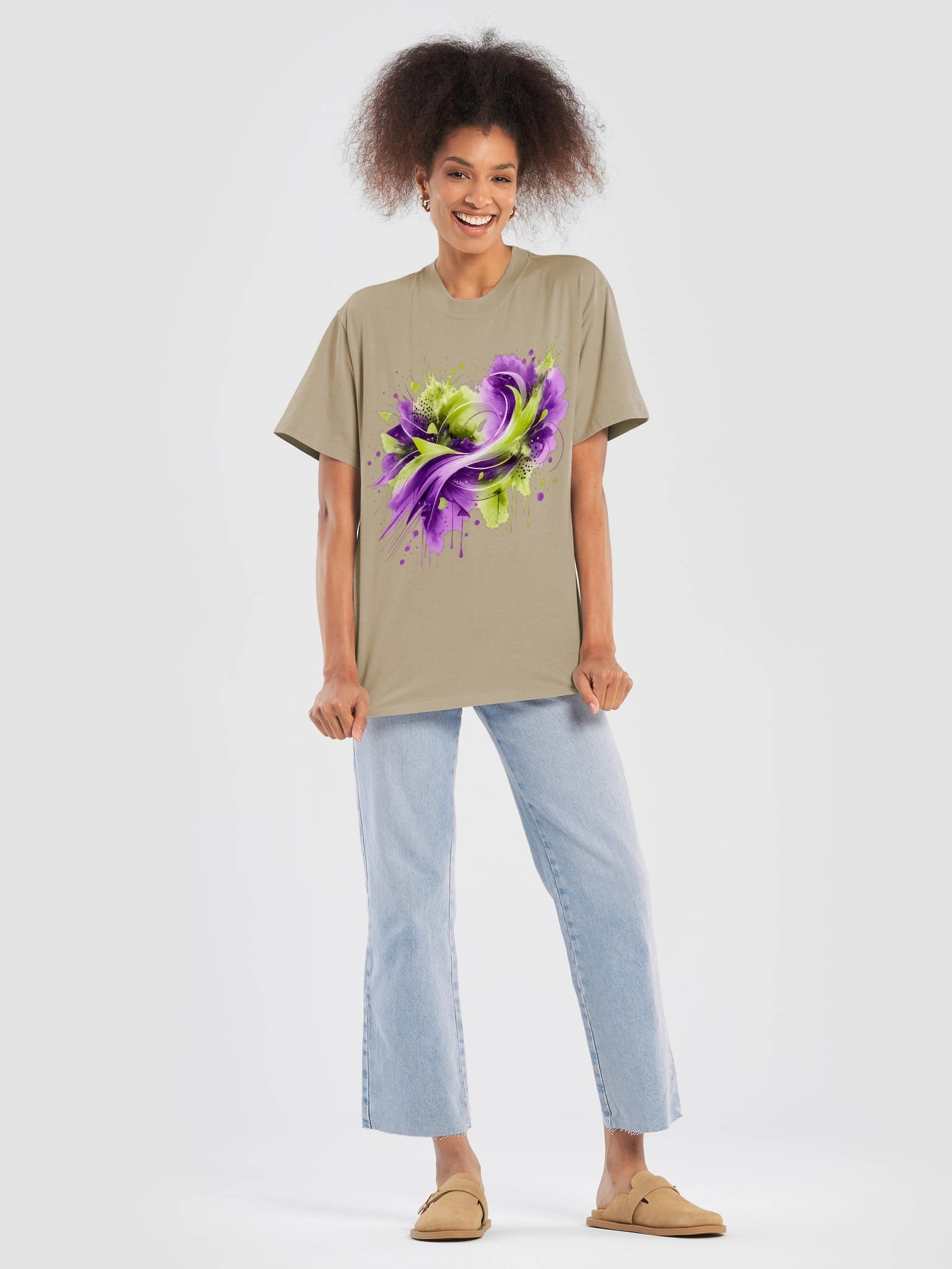 Women’s Holi 2026 T-Shirt - Lime & Purple Festival Tee product image (7)