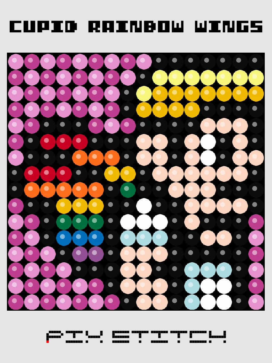 Cupid Rainbow Wings Pixel Art product image (1)