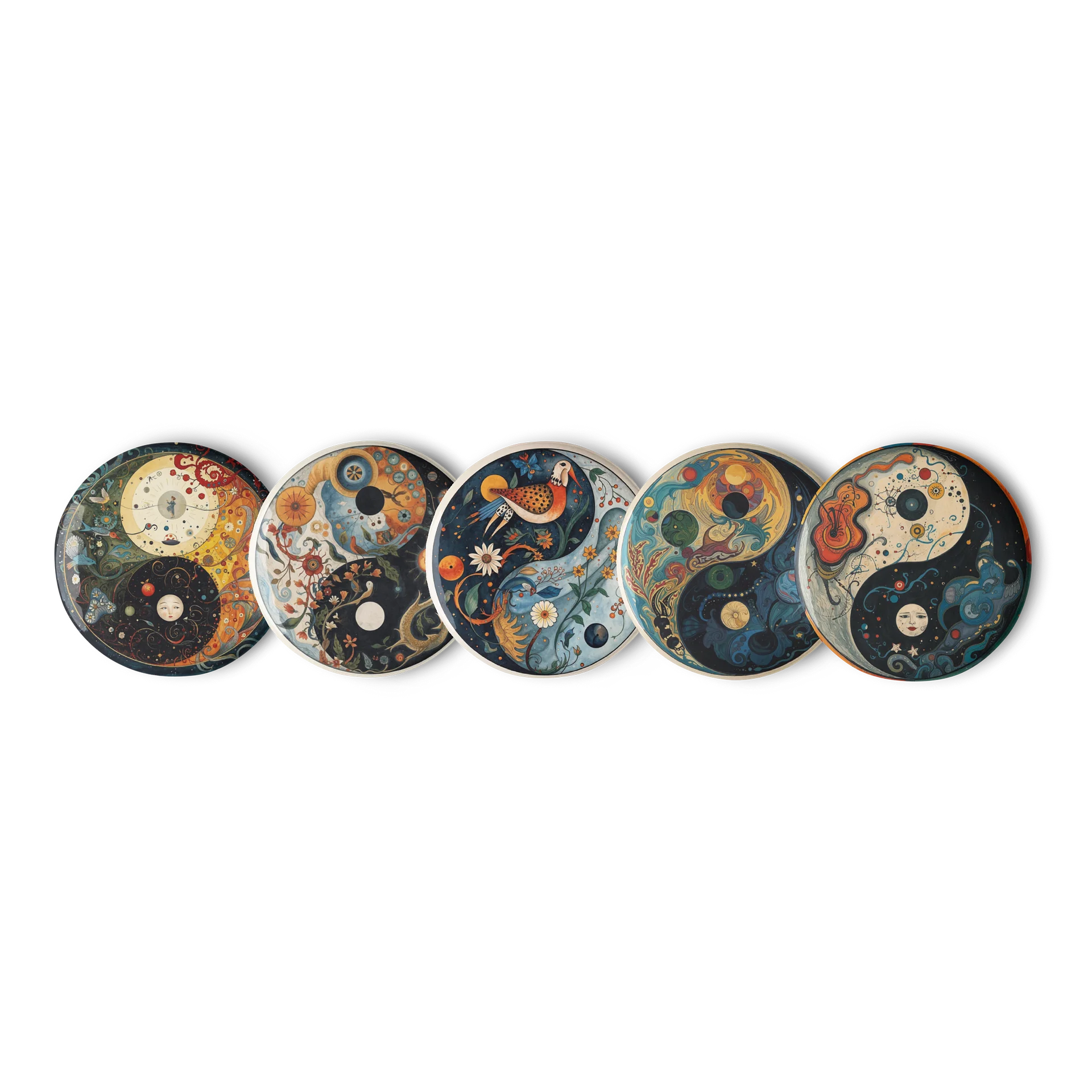 Cosmic Balance Art Pins (set 7) – Abstract Yin & Yang Collection product image (1)
