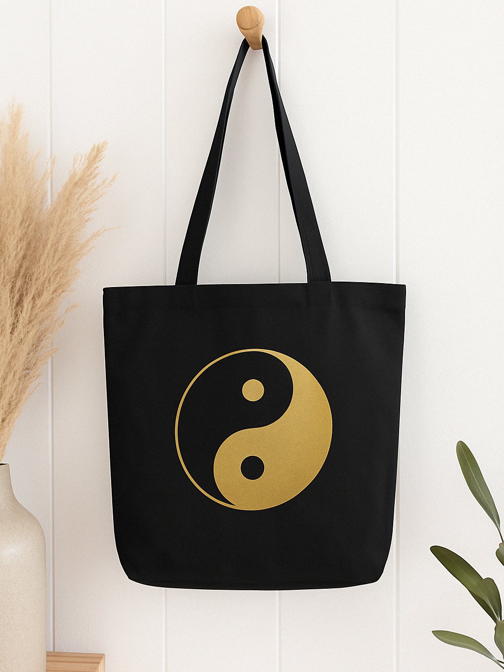Yin Yang Tote Bag – Black | Mindful Gift for Spiritual Balance product image (5)