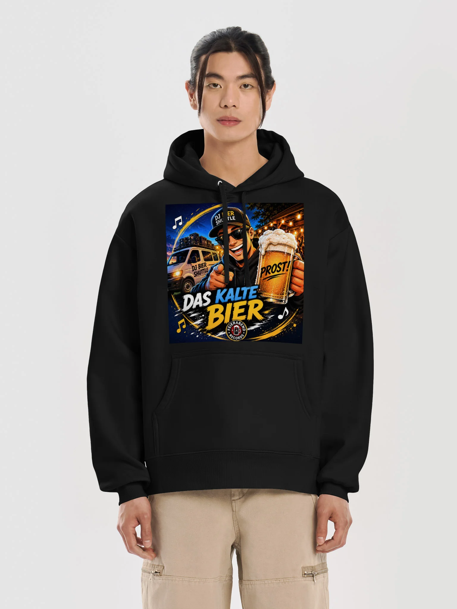 DJ Bier Shuttle Hoodie Black "Das kalte Bier" product image (5)