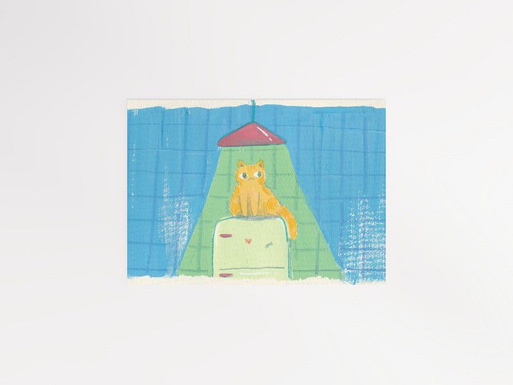 Orange Cat on a fridge Art Print product image (1)