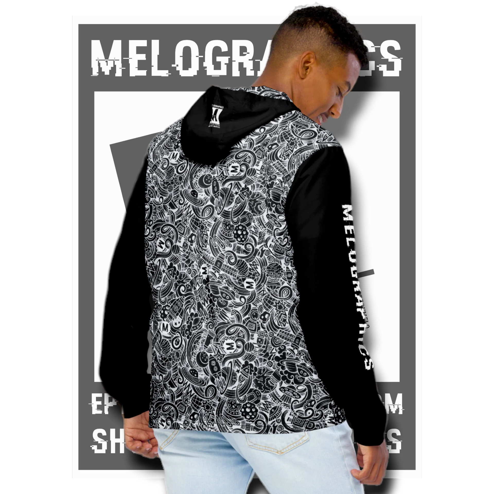 Dark Space Scribble - Ultimate Windbreaker Jacket | #MadeByMELO product image (11)