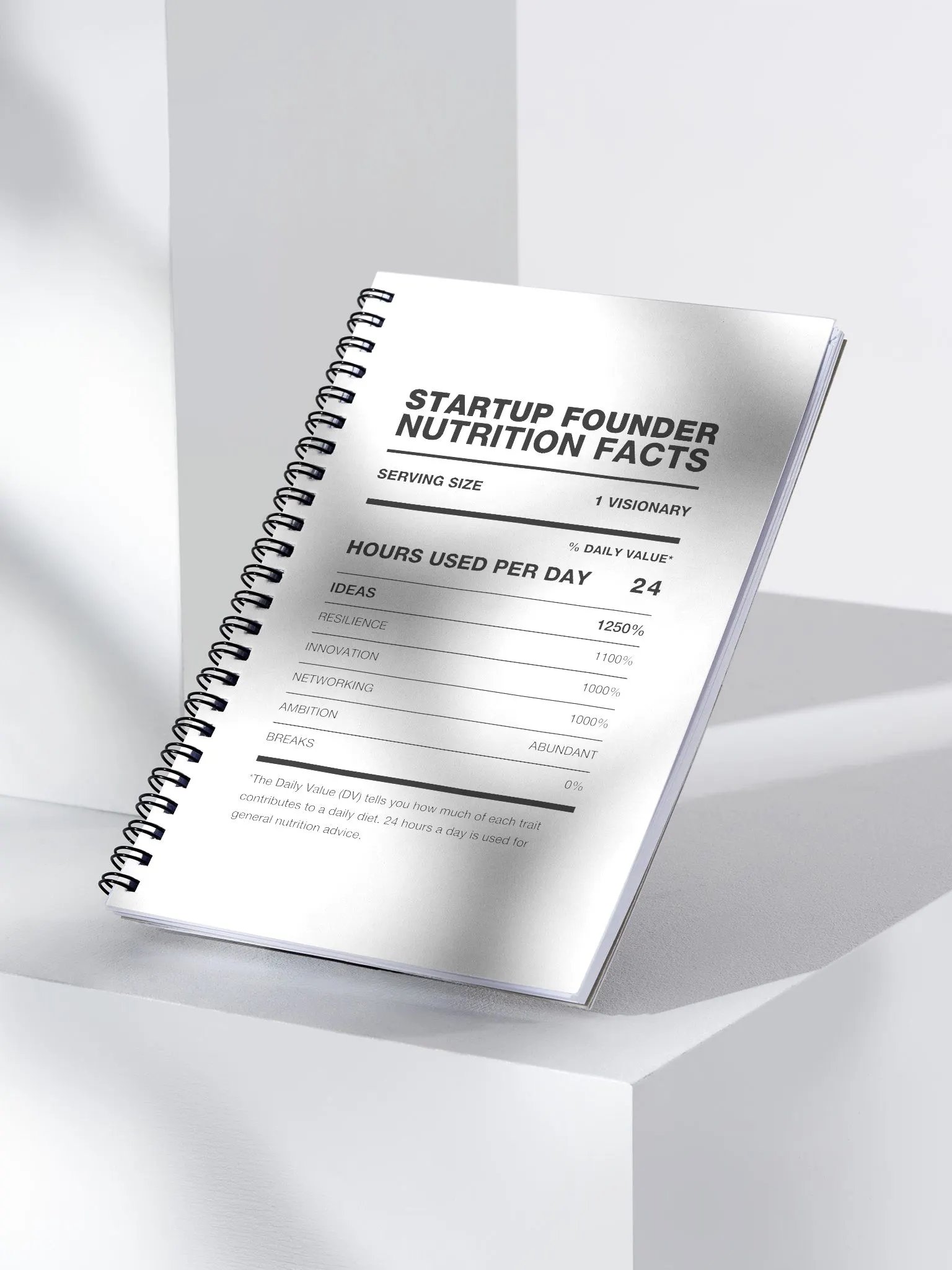 STARTUP FOUNDER Nutrition Facts Notebook product image (3)