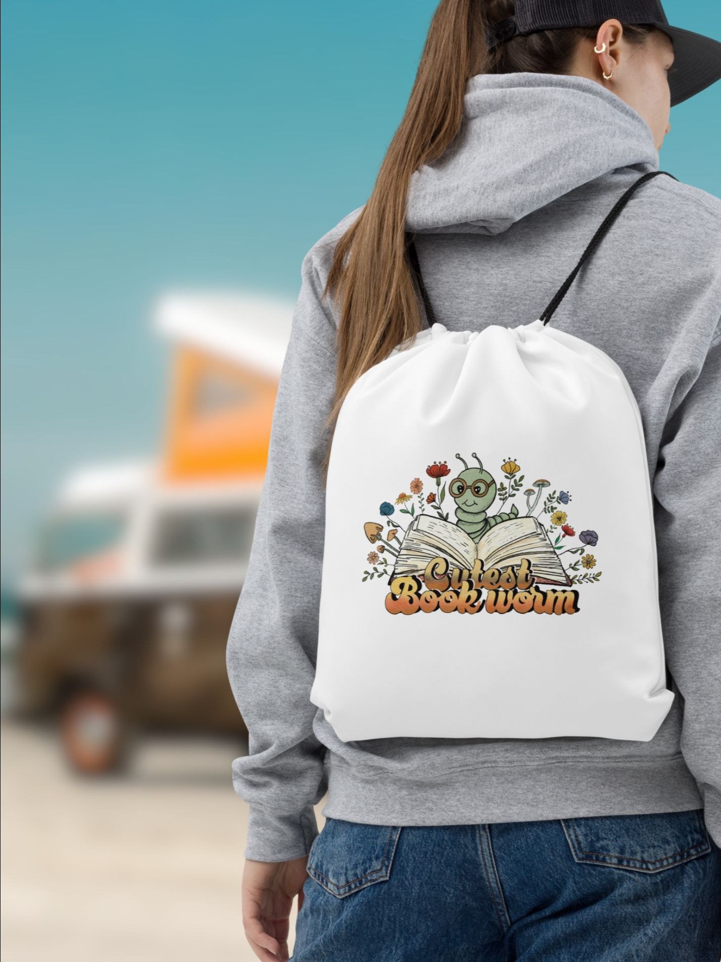 Drawstring Bag Cutest Bookworm product image (2)