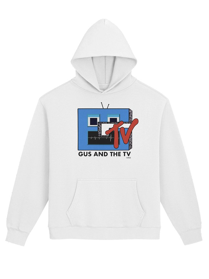 Gus and the TV - White Hoodie product image (1)