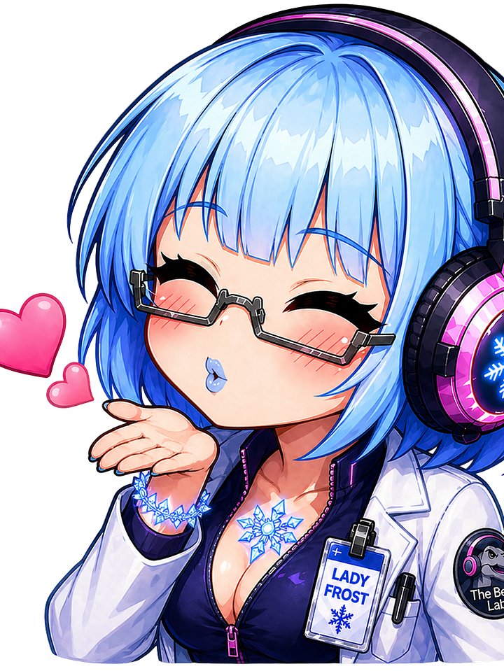 Lady Frost Kiss Emoji - Die Cut Sticker product image (1)