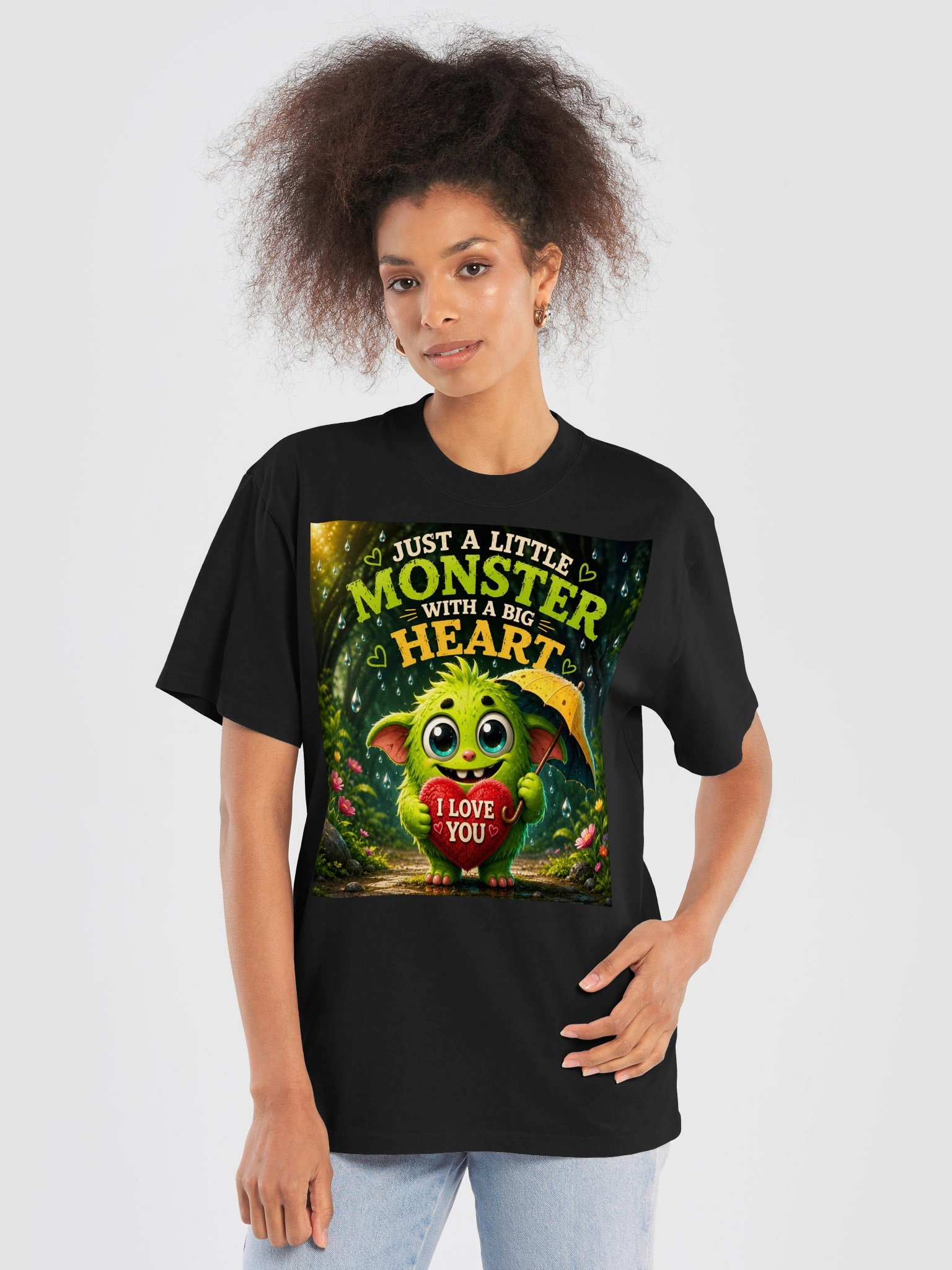 JUST A LITTLE MONSTER WITH A BIG HEART ❤️ CUTE LOVE T-SHIRT product image (6)