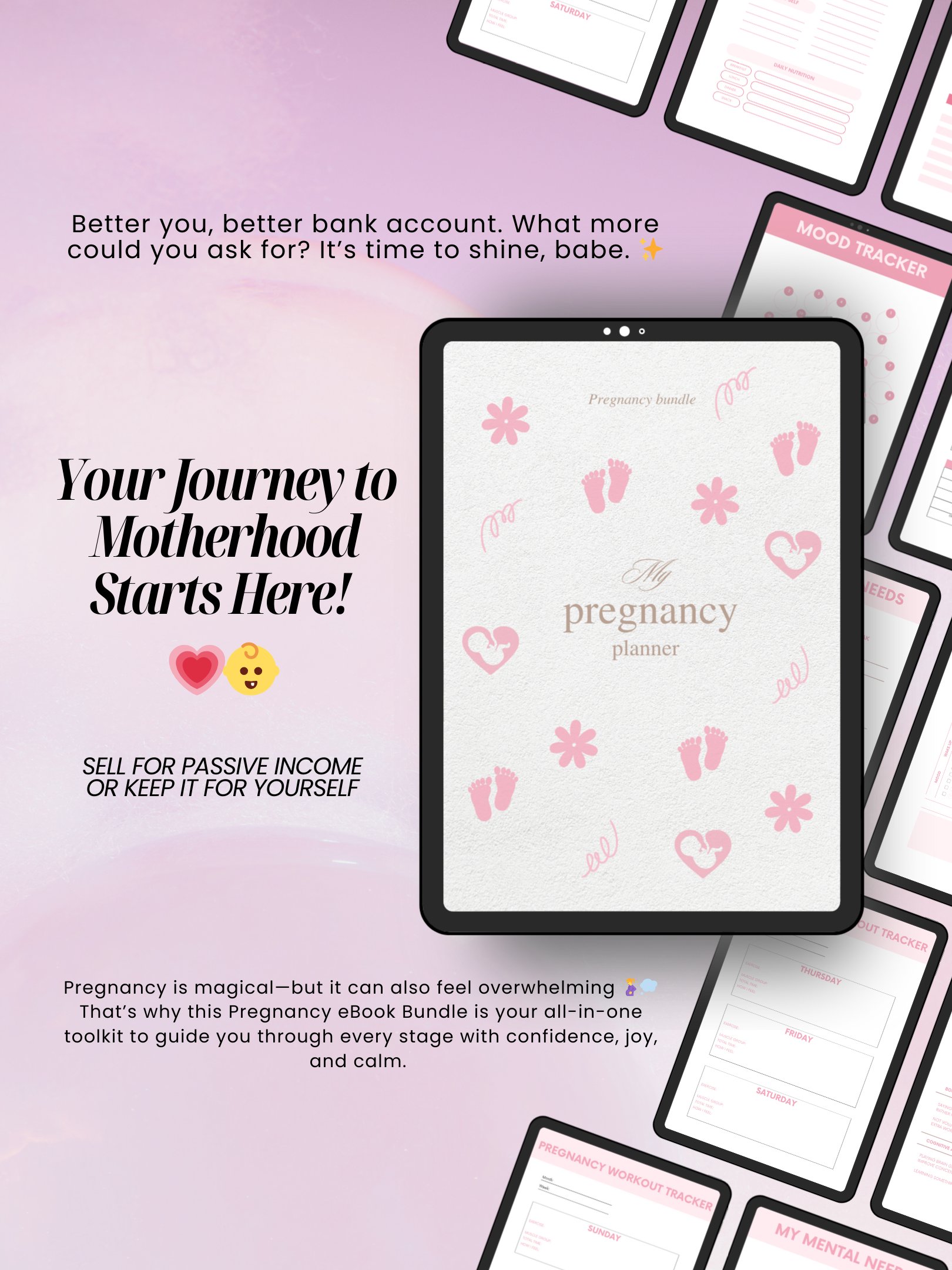Pregnancy eBook Bundle | 7 Digital Products for New Moms | MRR PLR Bundle product image (2)
