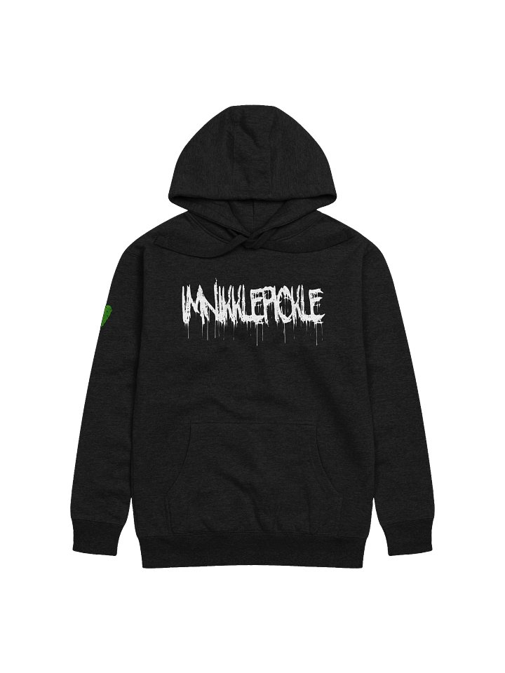 Black hoodie white logo product image (1)
