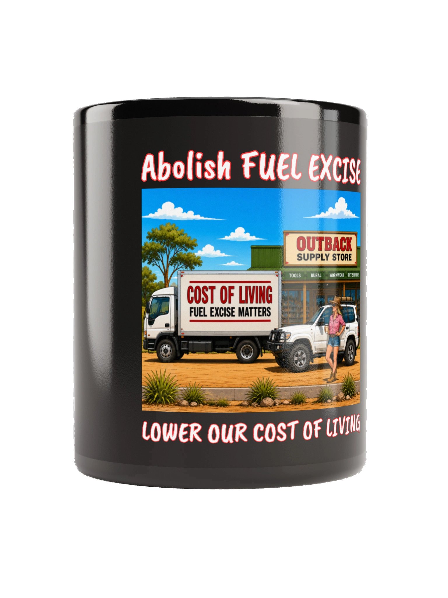 Abolish Fuel Excise Black Glossy Mug product image (3)