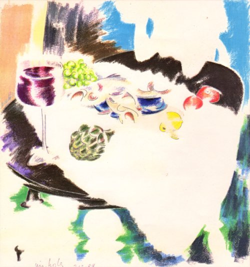 Table with Wine & Artichoke 02.17.89 print product image (1)