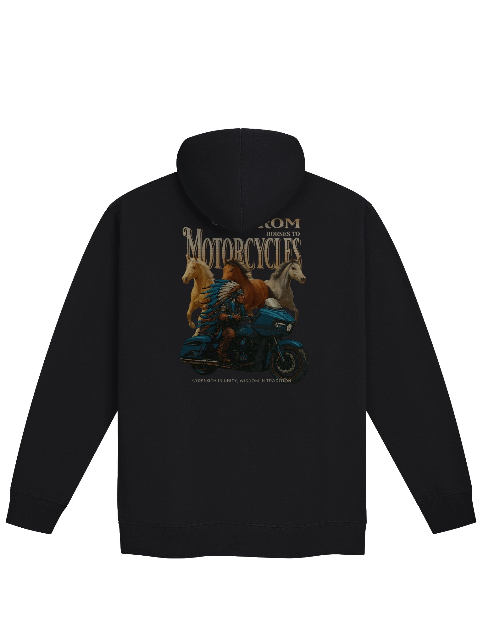 Throttle & Iron “From Horses to Motorcycles” Zipped Hoodie product image (2)
