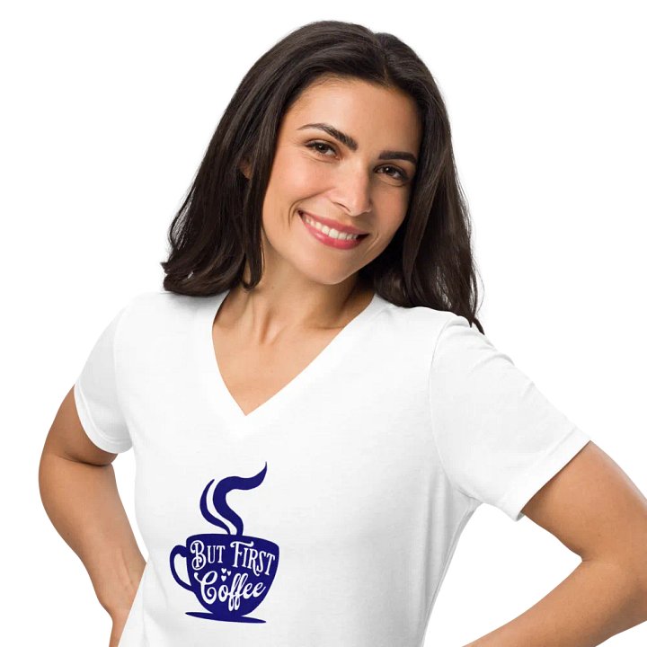 Coffee Lover's Relaxed V-Neck Tee product image (1)