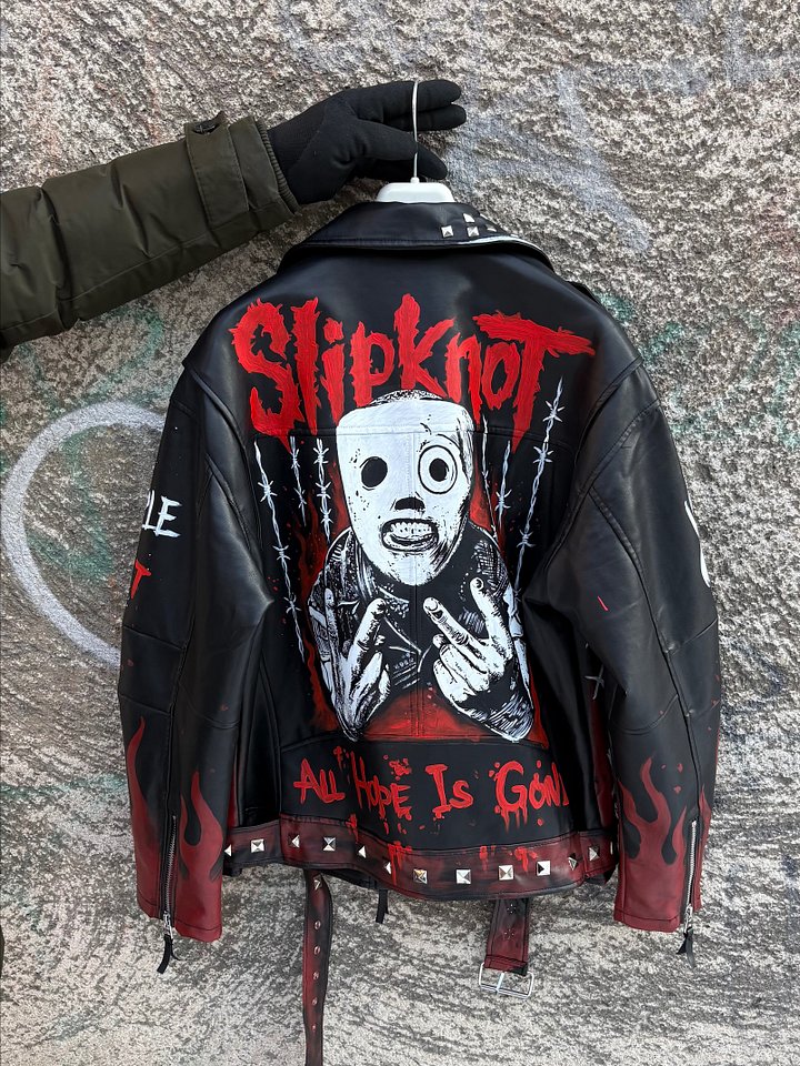 «IOWA REBEL» – Hand-Painted Custom Slipknot Tribute Jacket (Size L) product image (2)