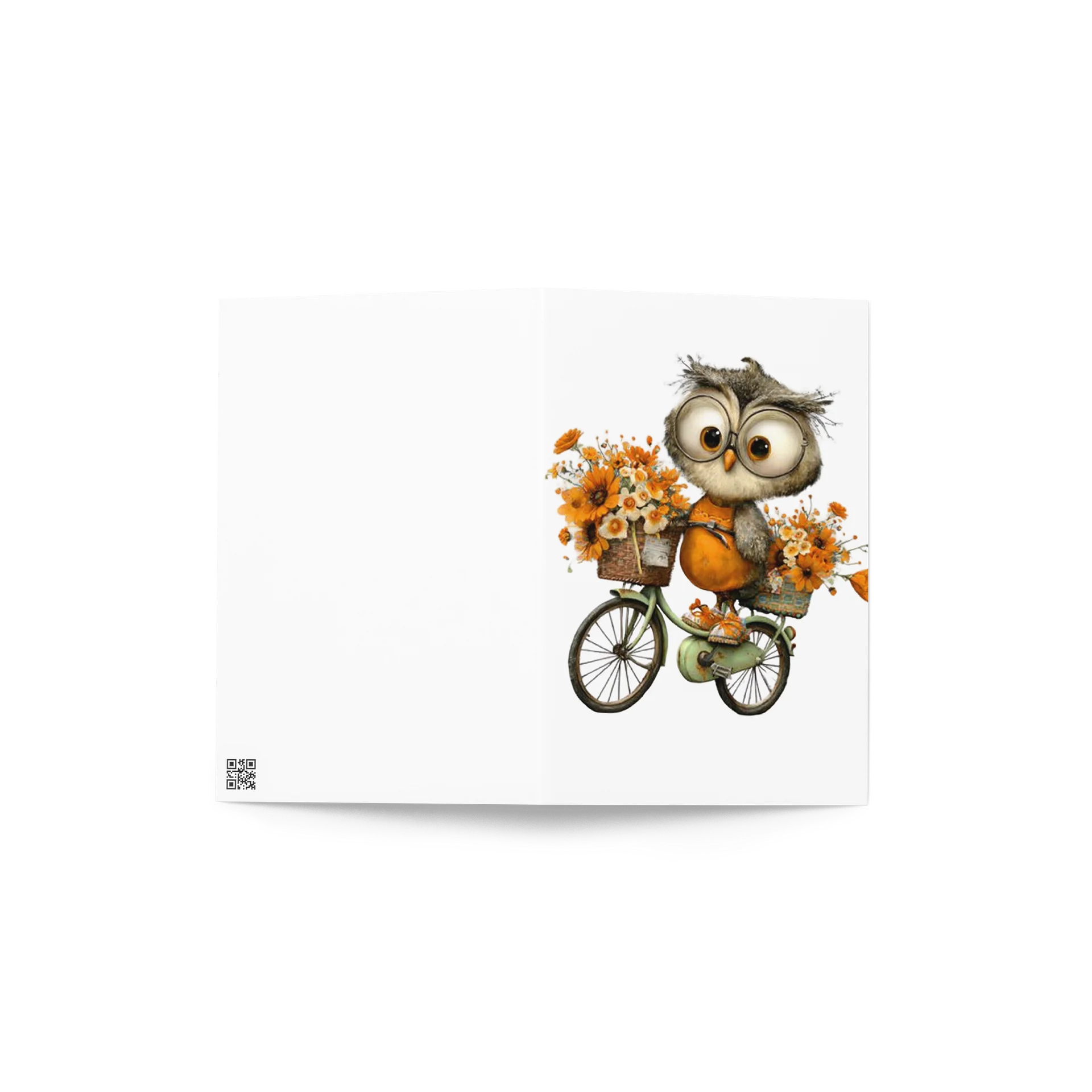 Autumn Owl Bicycle Greeting Card product image (4)