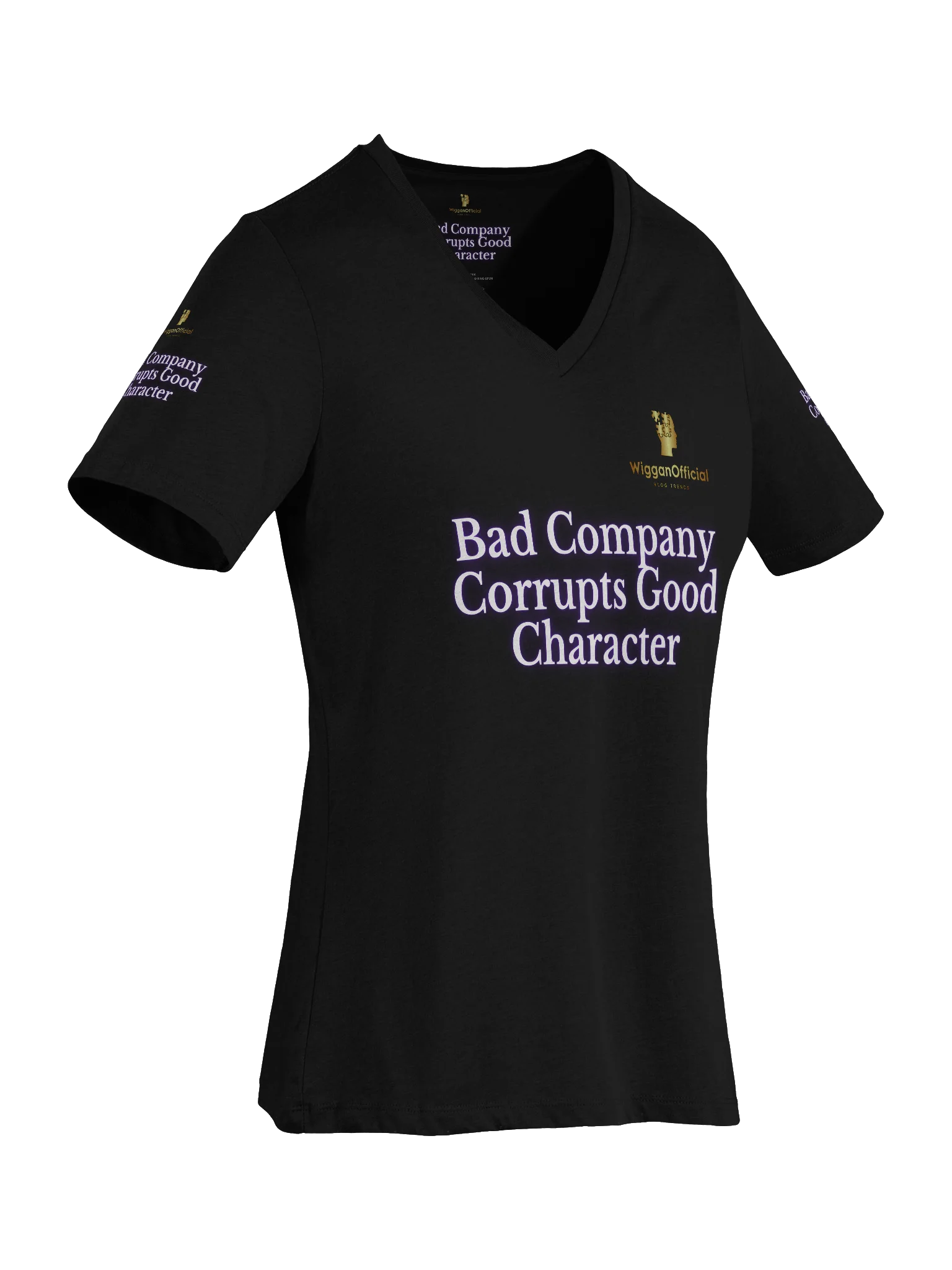 WigganOfficial “Bad Company Corrupts Good Character” Women's Relaxed V-Neck T-Shirt. product image (7)