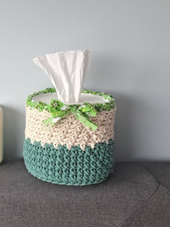 鉤針編織 PDF 圖解 — Aldi Macrame Yarn 紙巾套 Crochet Pattern in PDF - Tissue Holder with Aldi's Macrame Yarn product image (1)