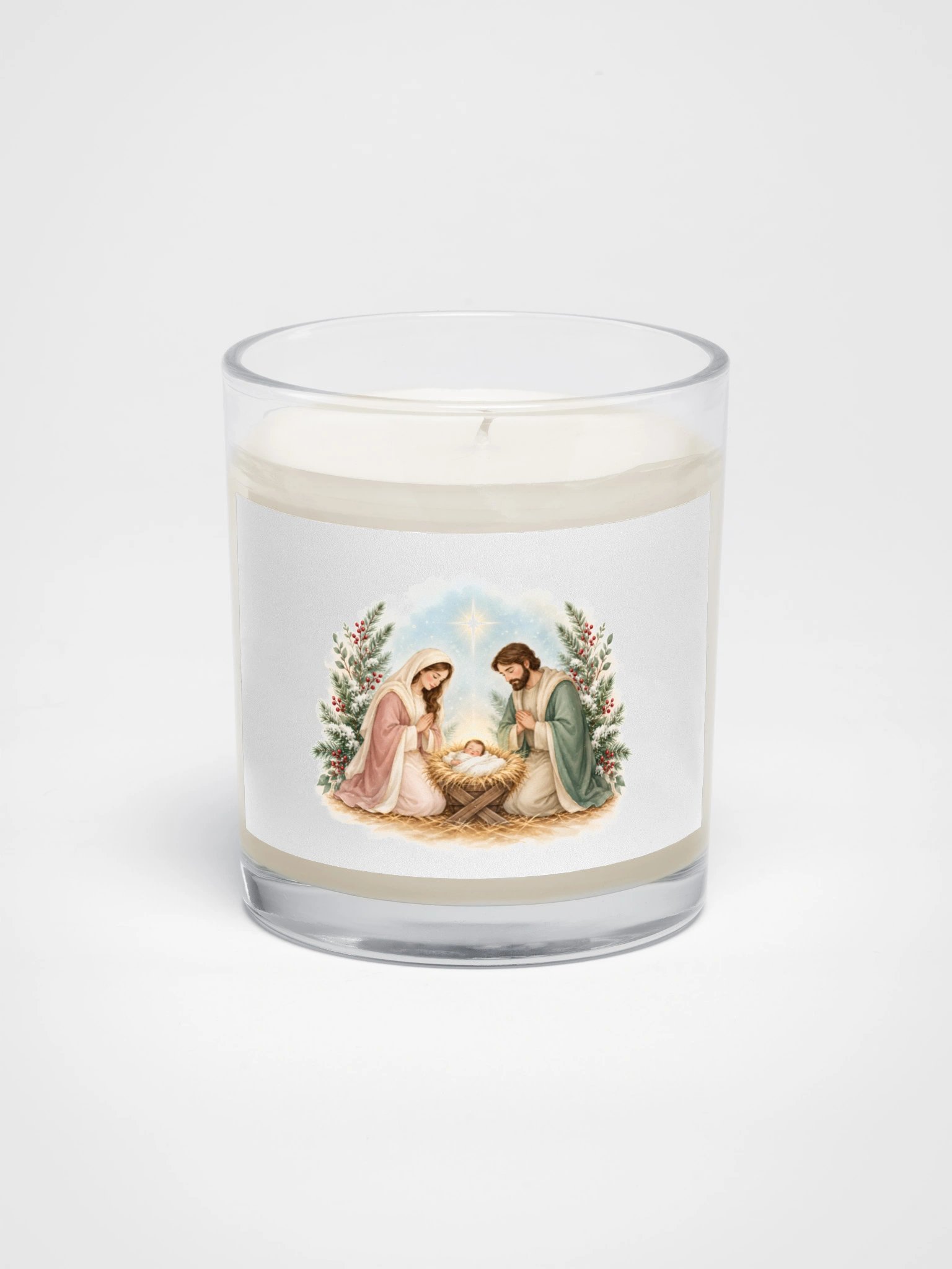 Nativity Christmas Candle | Christian Christmas Decor | Holy Family Soy Candle | Religious Gift product image (2)