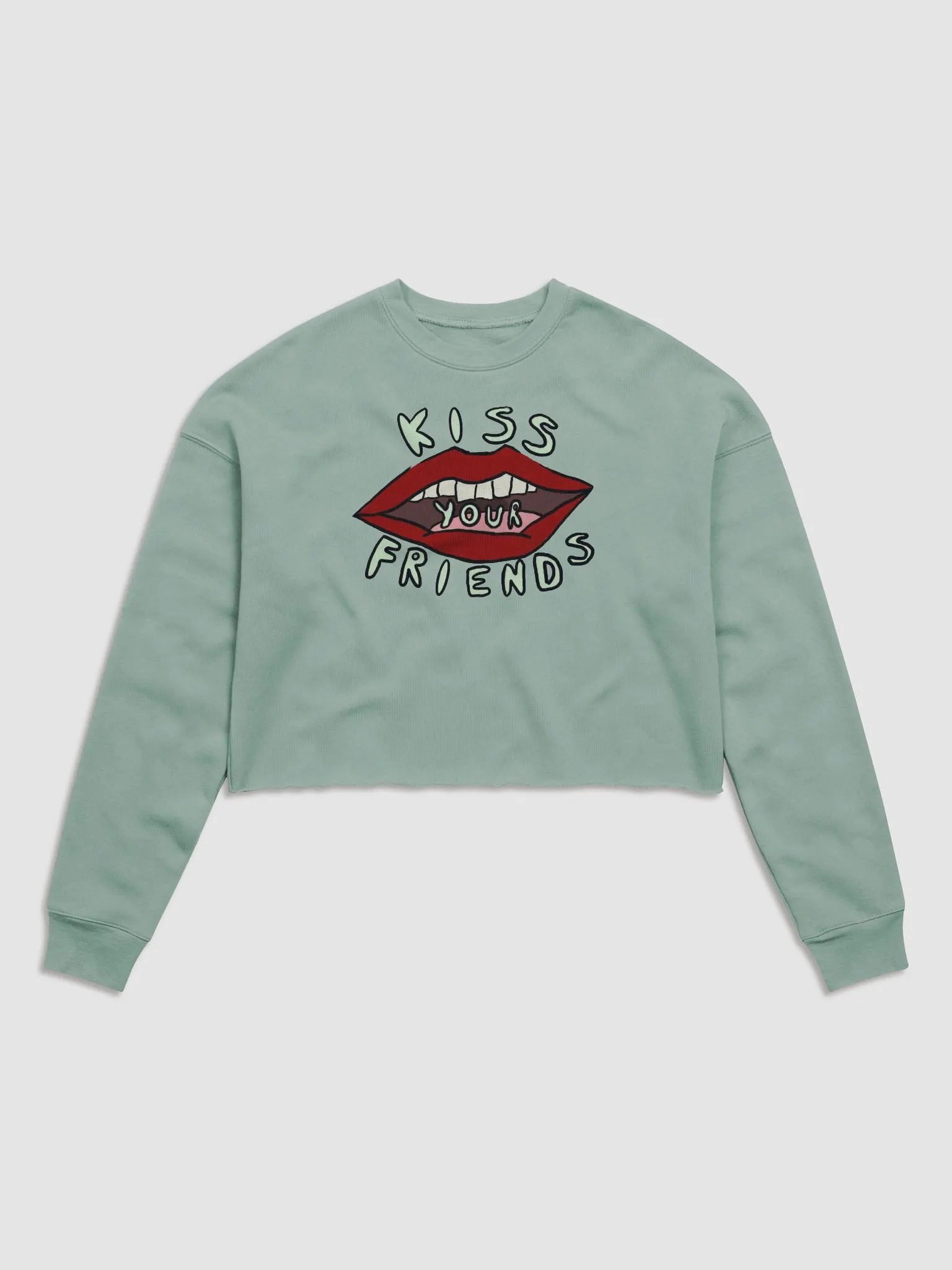 Kiss Your Friends Cropped Sweatshirt product image (2)
