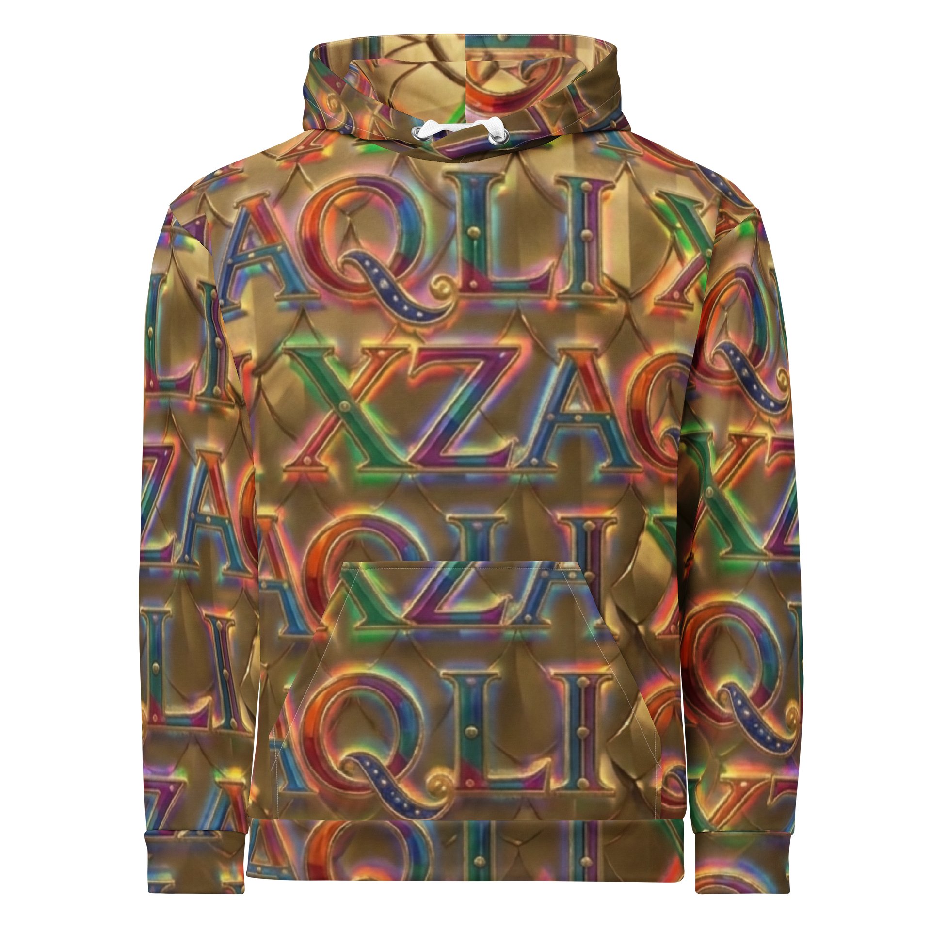 XZAQLI Liquid Gold Monogram Hoodie product image (1)