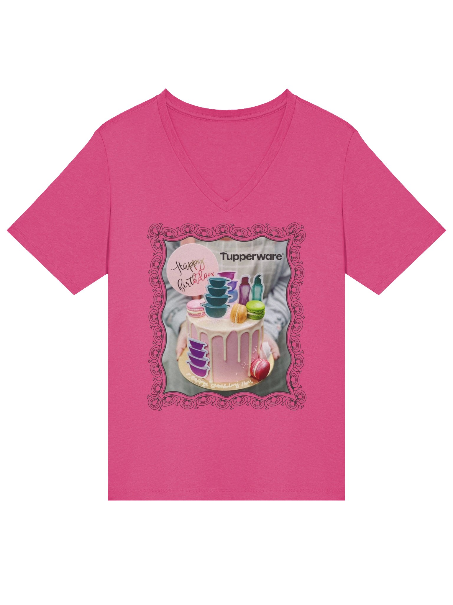 Happy Birthday Tupperware V-Neck Tee product image (1)