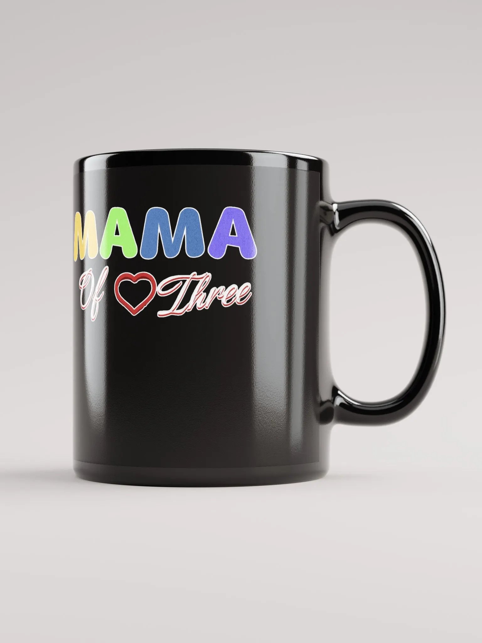 Mama of Three - Loving Family Design Black Mug product image (10)