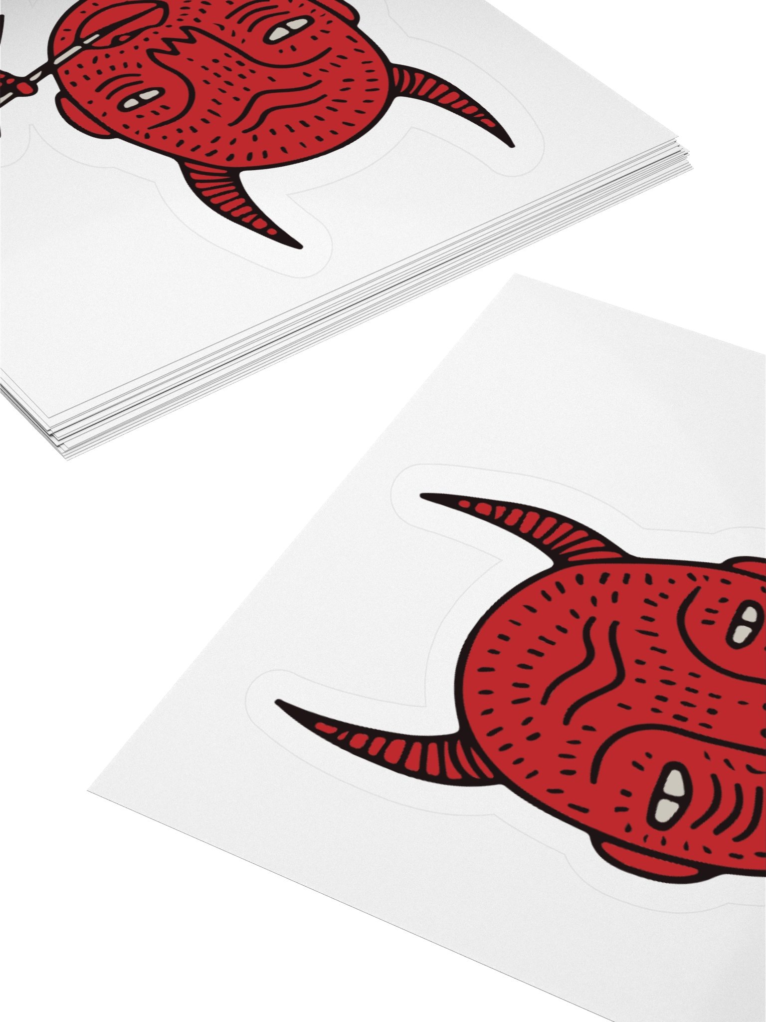 Horned Cartoon Red Face Kiss Cut Stickers product image (4)