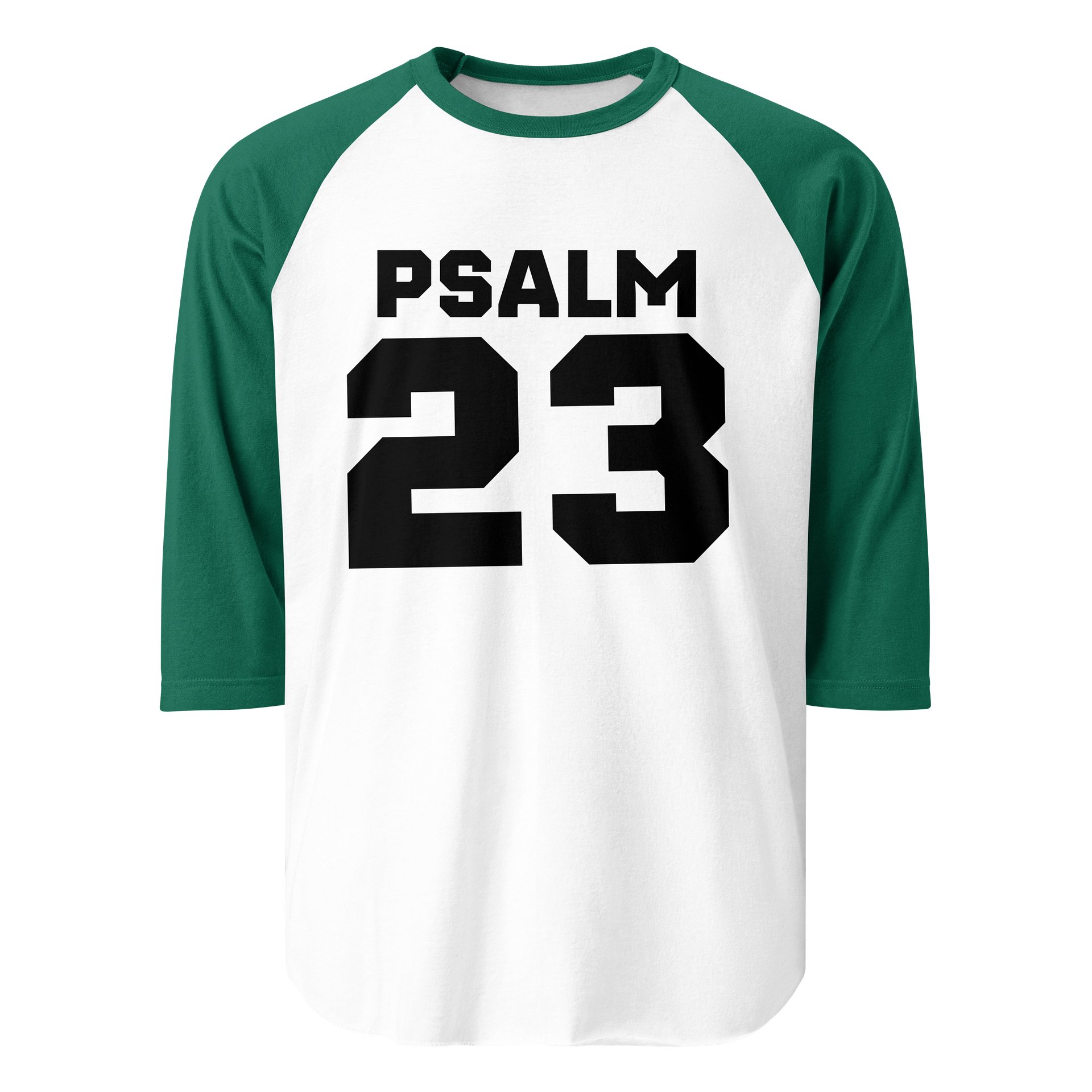 Psalm 23 Shadow Black ¾ Sleeve Raglan Tee product image (12)