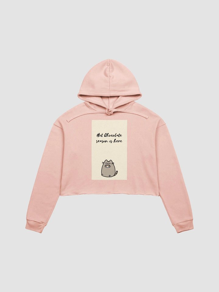 Cute Cat Hot Chocolate Season Crop Hoodie product image (2)