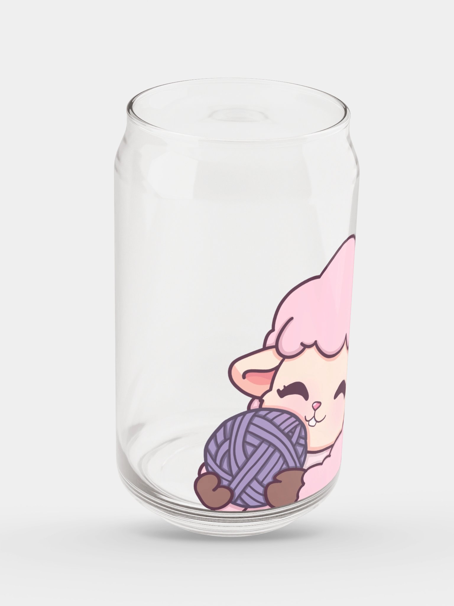 Sheep Hugging Yarn Ball Glass product image (2)