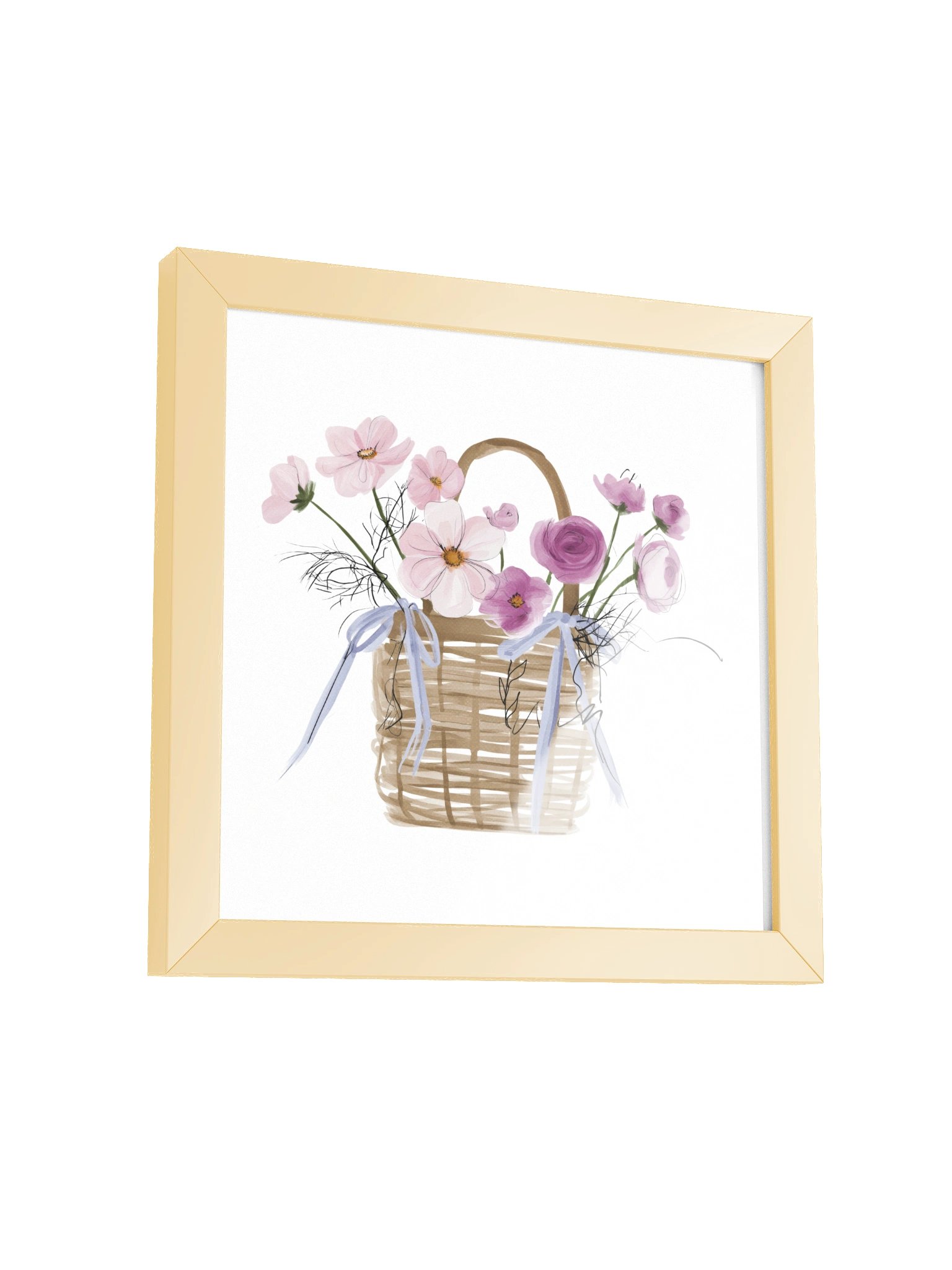 Quiet Gatherings — Wildflower Basket Framed Art Print (10x10") product image (7)