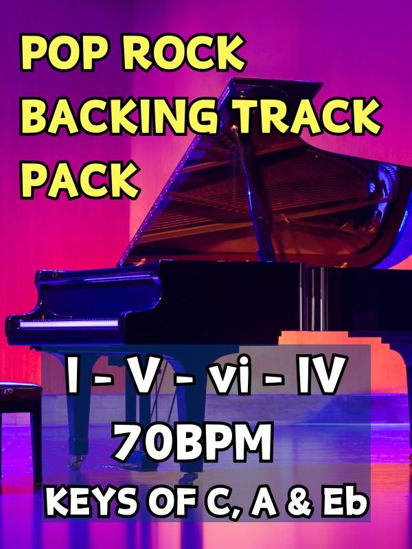 Slow Pop Rock Backing Tracks - 70 BPM - Keys of C, A & E Flat product image (1)