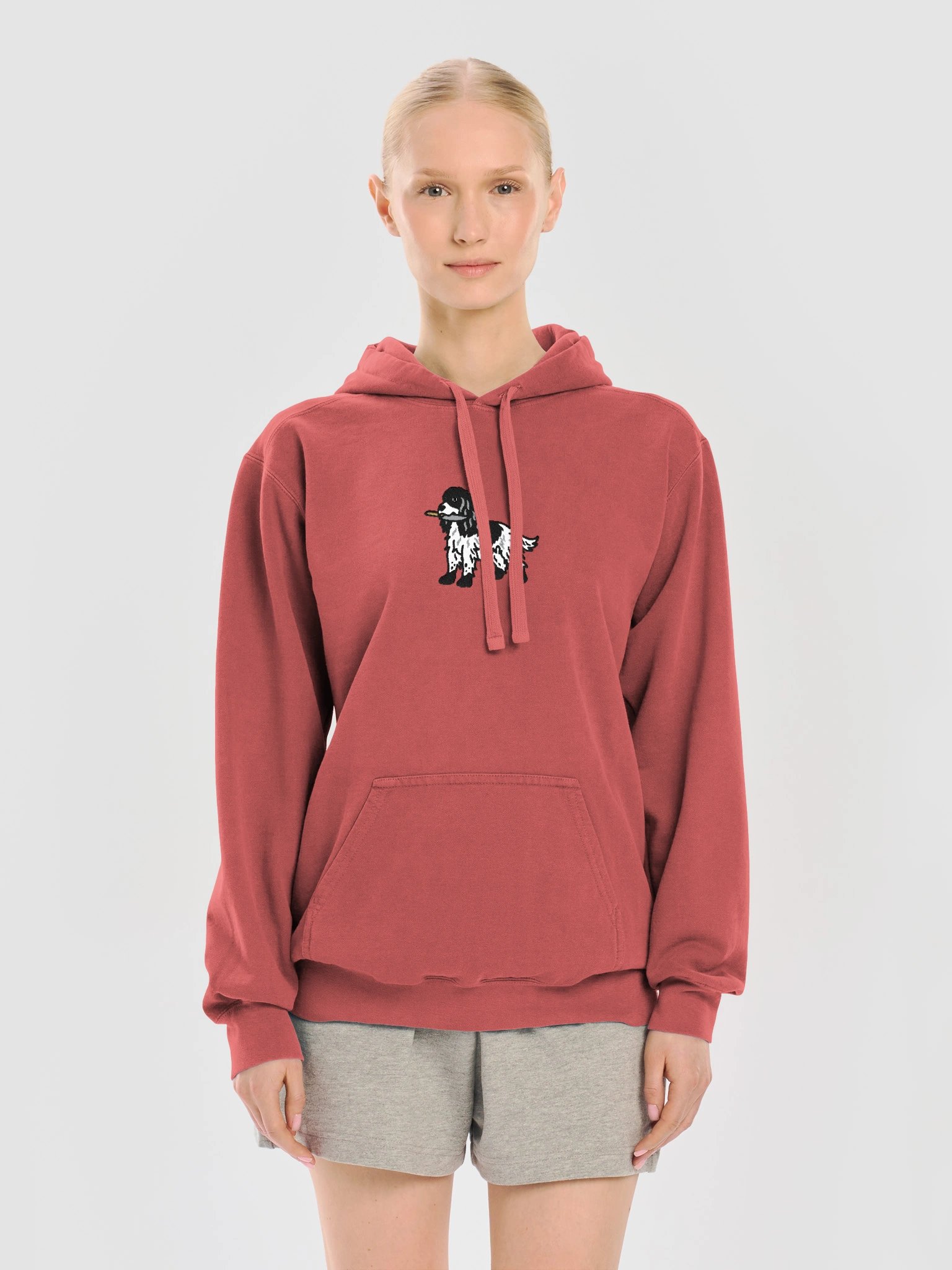 Funny Chibi-Style English Cocker Spaniel(Blue Roan) Embroidered Premium Hoodie product image (29)