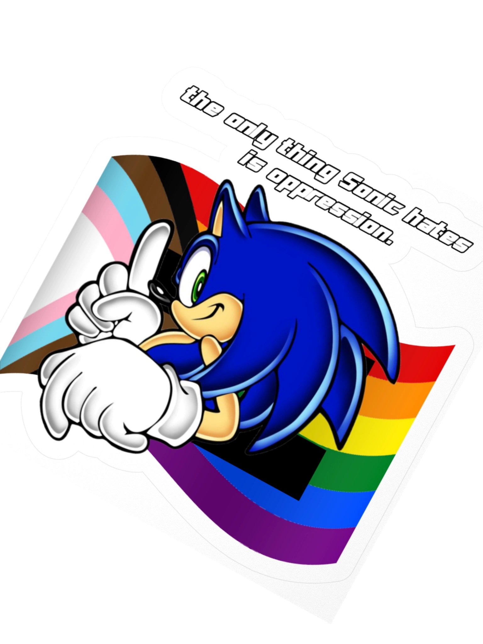 sonic hates oppression | sticker product image (3)