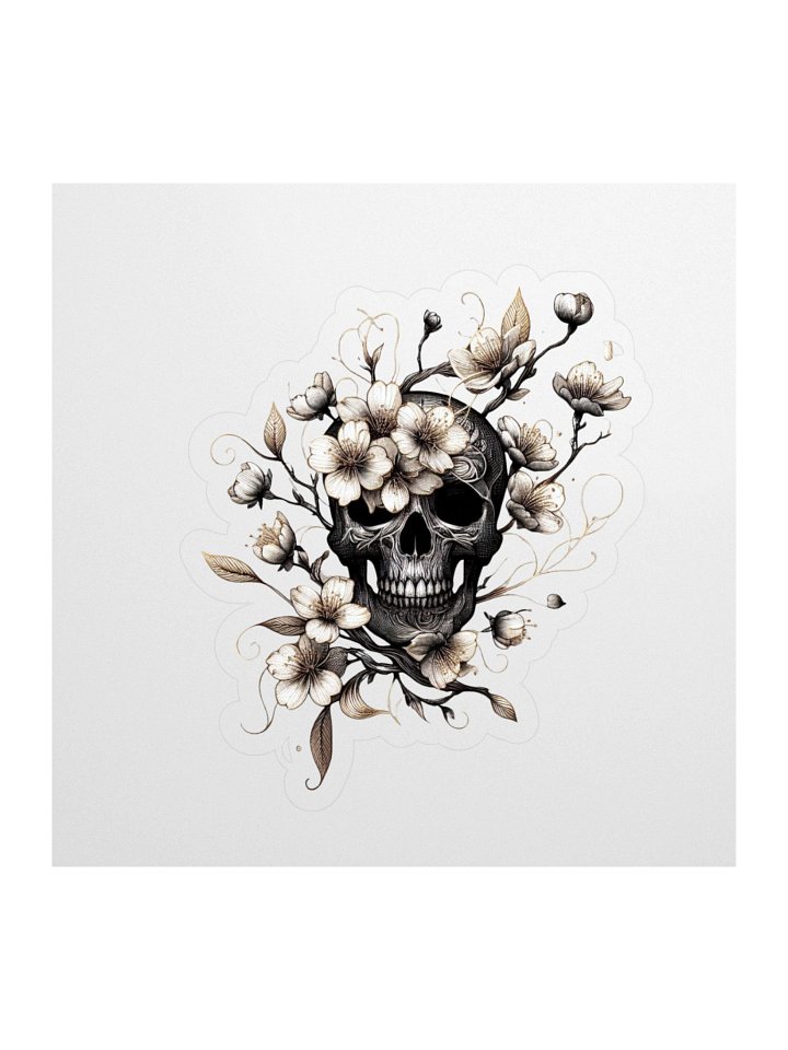 Floral Gothic Skull Kiss Cut Stickers product image (1)