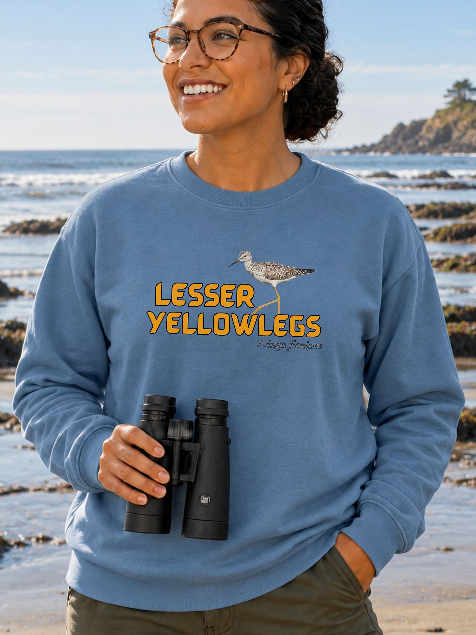 Lesser Yellowlegs Shorebird Crewneck Sweatshirt – Shorebird Pullover & Birder Gift product image (7)