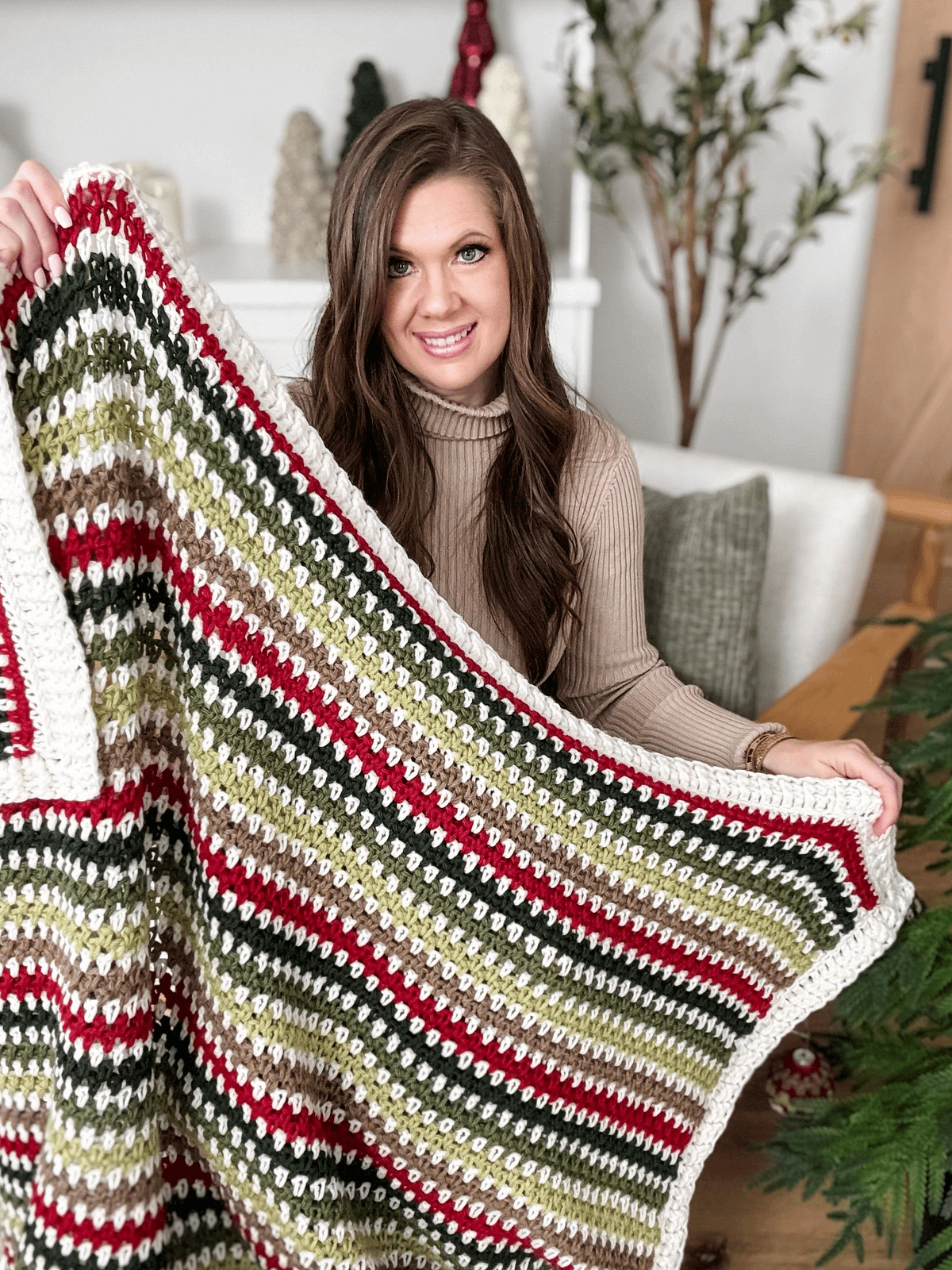 Holiday Weave Blanket Crochet Pattern | MJ's Off The Hook Designs