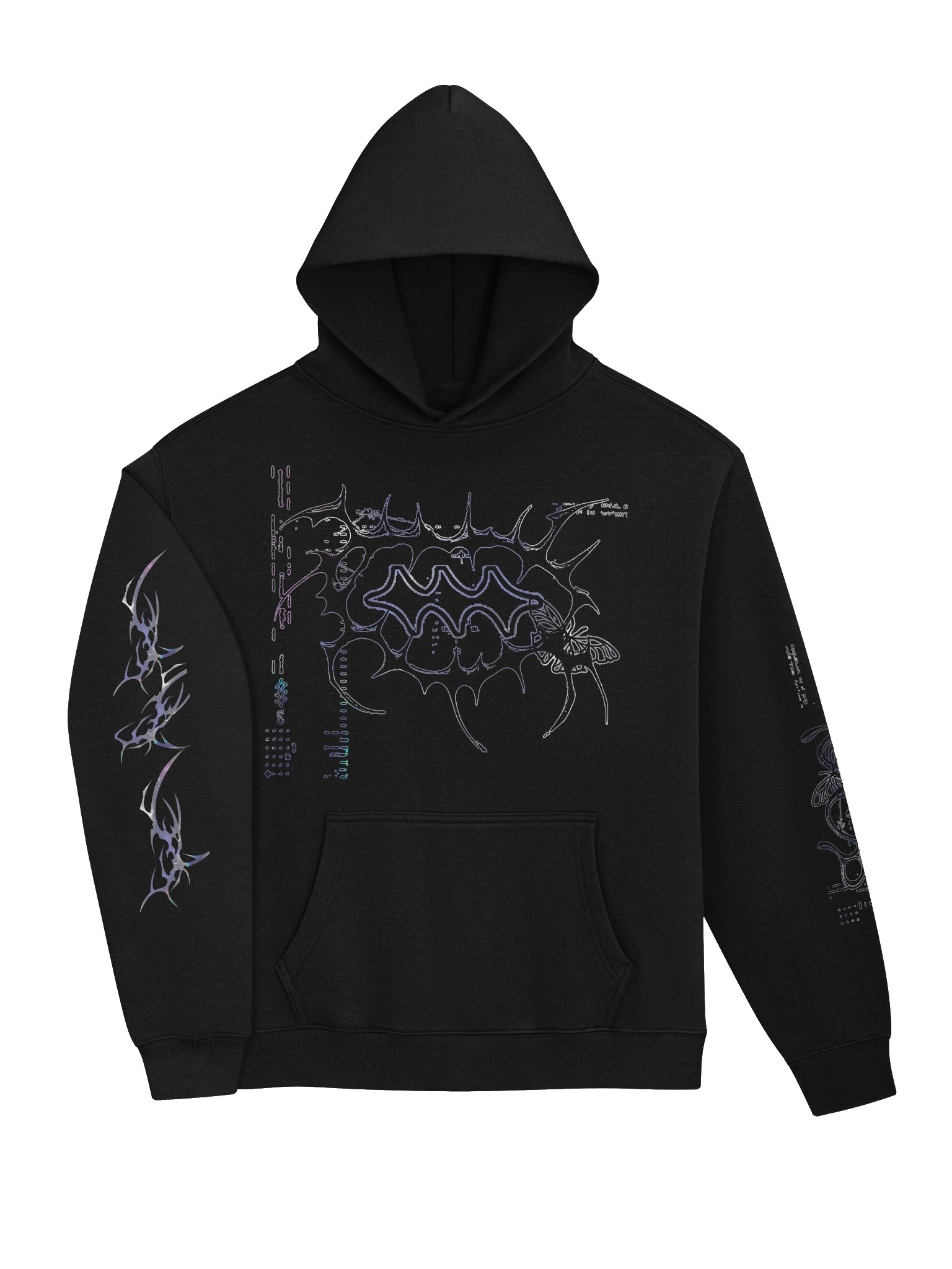 Black foil design hoodie product image (3)