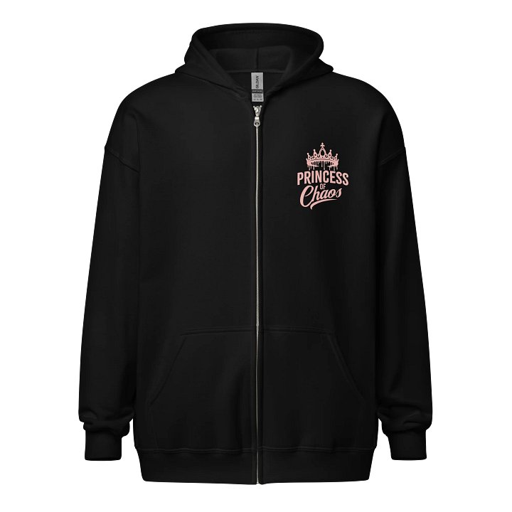 Princess of Chaos Tiara Zip Hoodie - Pink Text product image (1)