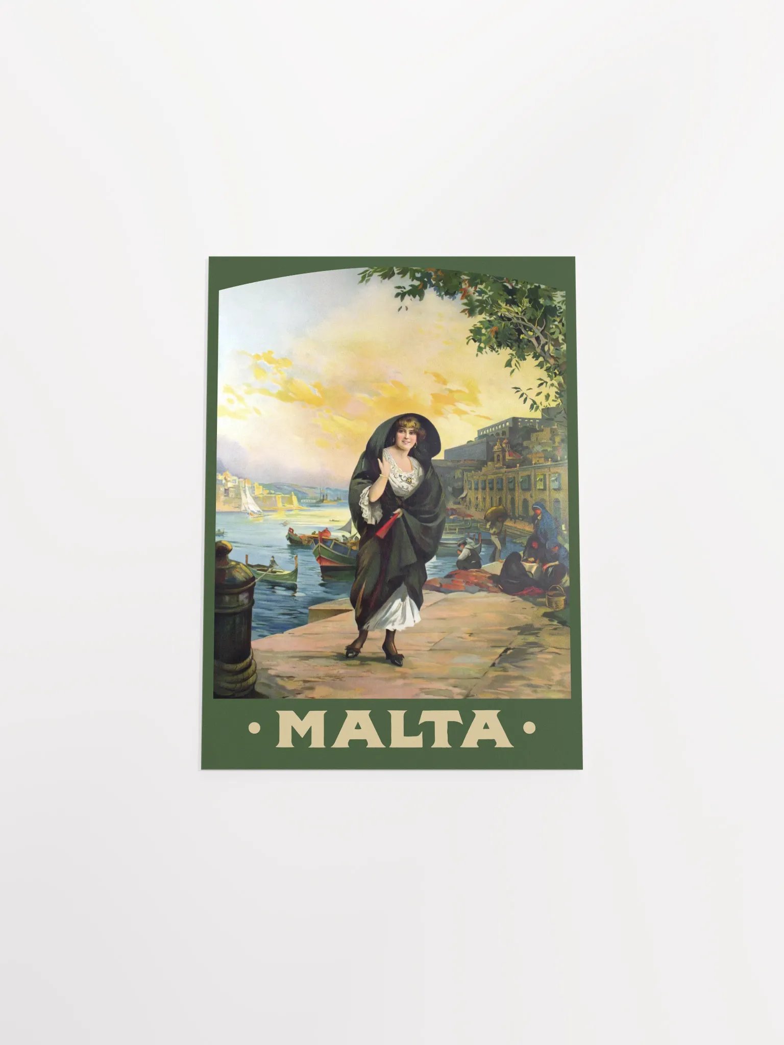 Malta, Valletta 1910s — retro travel poster, vintage travel print, retro travel wall art, retro wall art, triptych wall art product image (10)