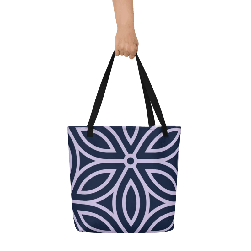 Lavender Petal Symmetry Large Tote Bag product image (1)
