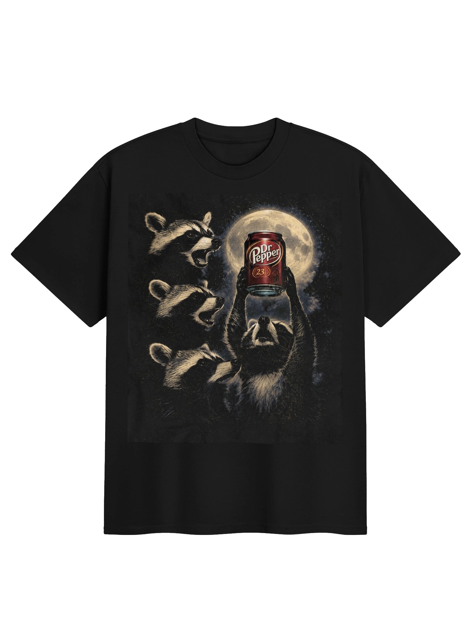 Vintage Raccoon Moon Graphic T-Shirt | Retro Wildlife Unisex Tee product image (6)