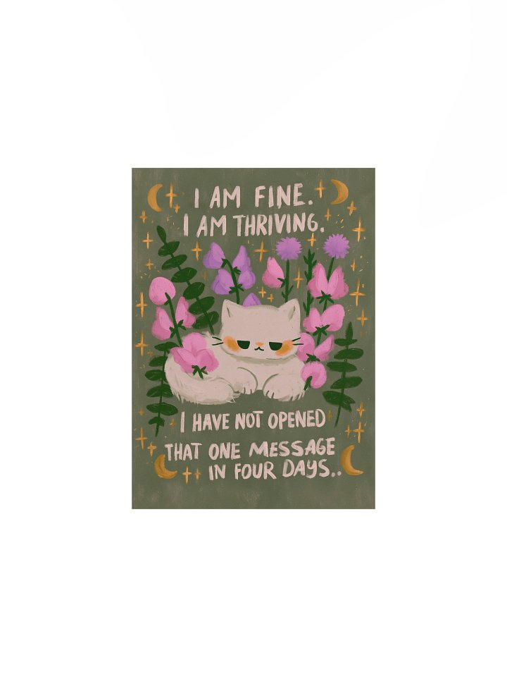 Thriving Cat Floral Mood Poster product image (1)