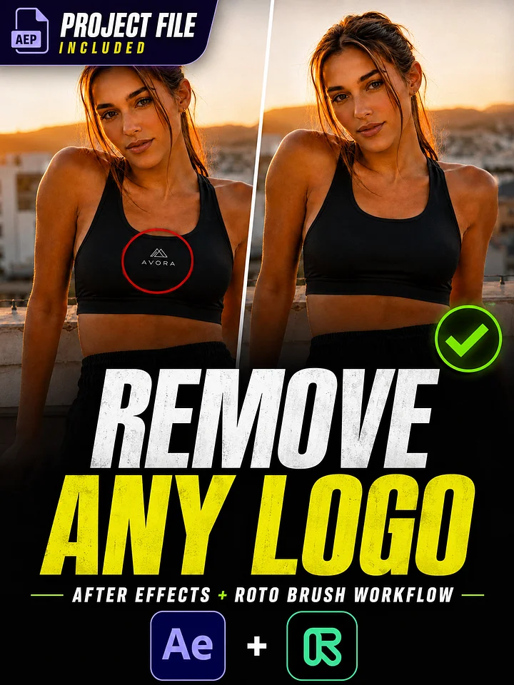 Dynamic Logo Removal: After Effects vs. AI (Practice Files) product image (1)