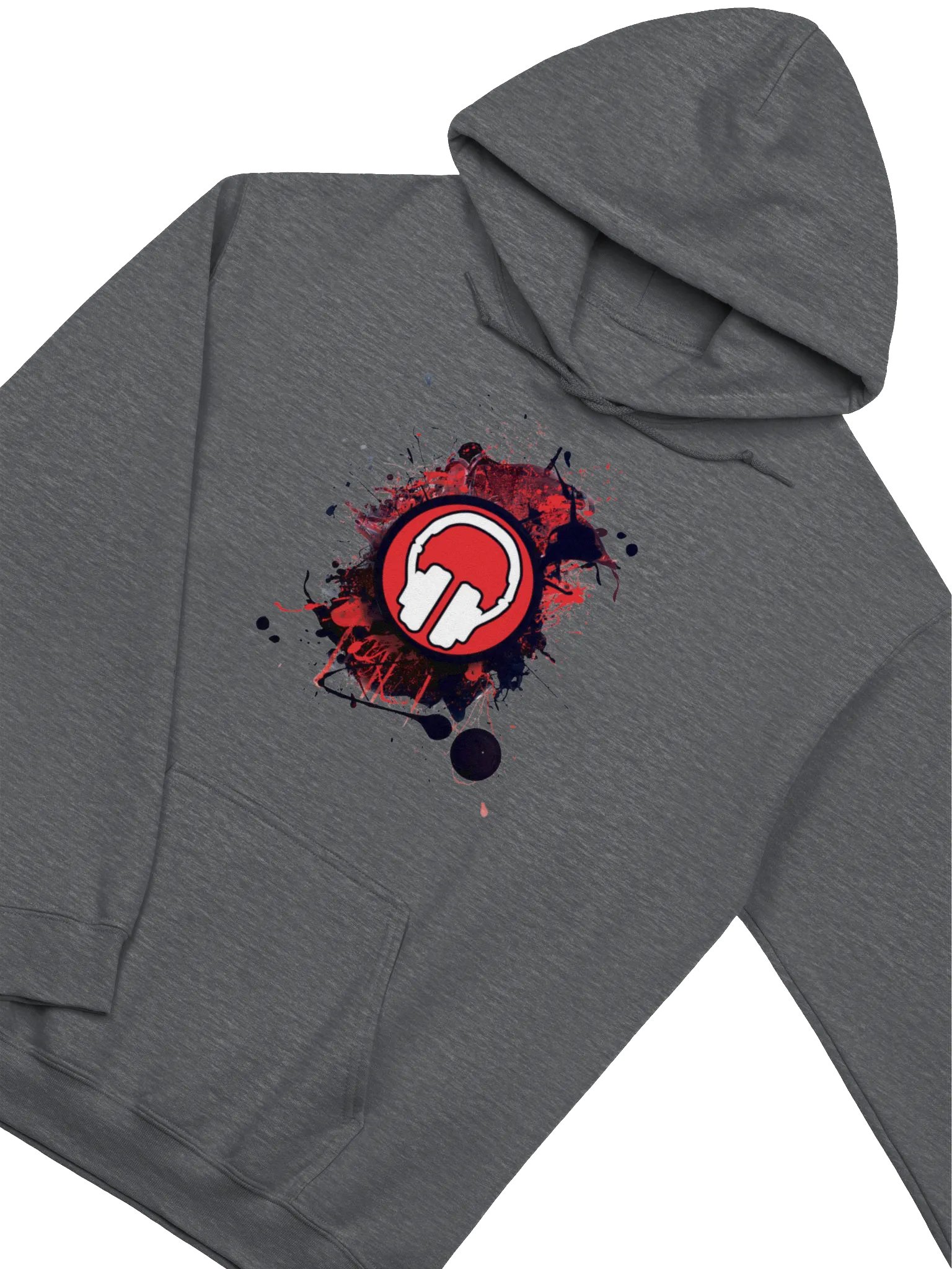 Front | Back | Arm Print Paint Splat Headphones Gildan® Classic Hoodie product image (3)