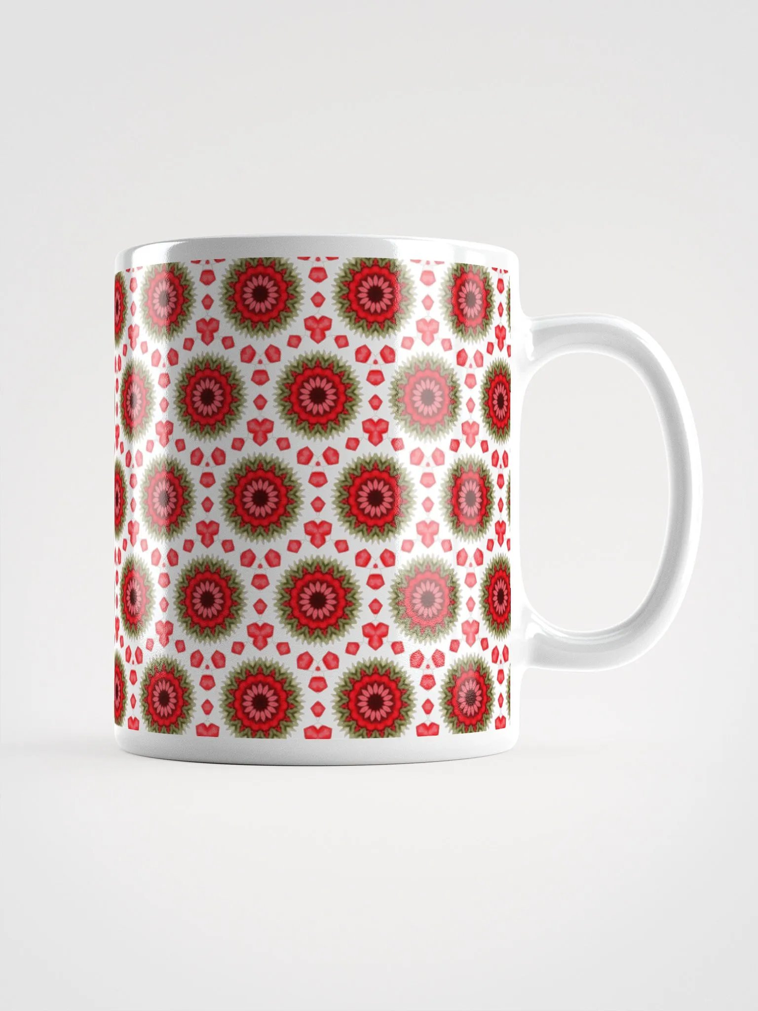 Red Green & White Daisy Mug product image (1)