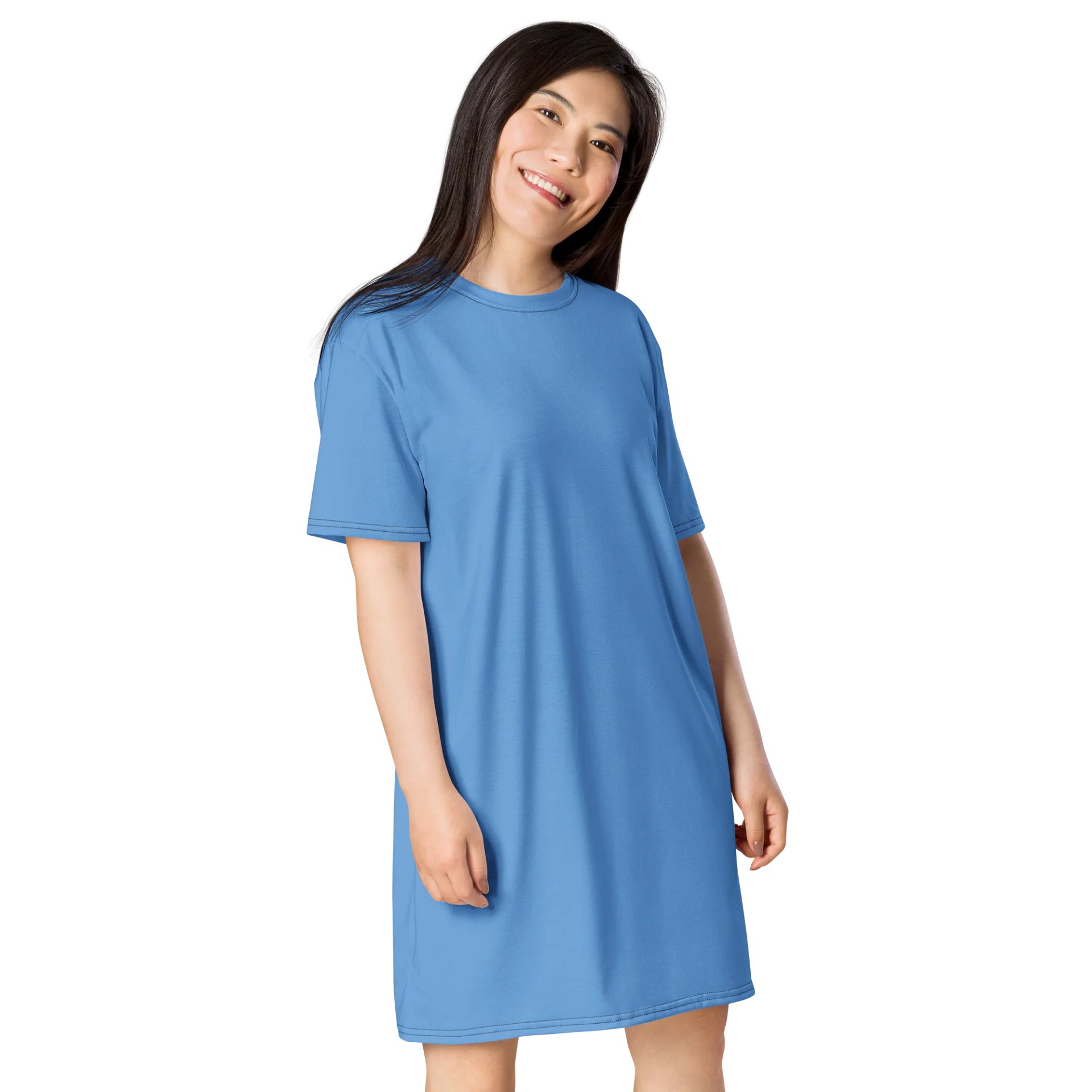 Oversized T-Shirt Dress - Vibrant Jordy Blue, Sizes 2XS-6XL product image (4)