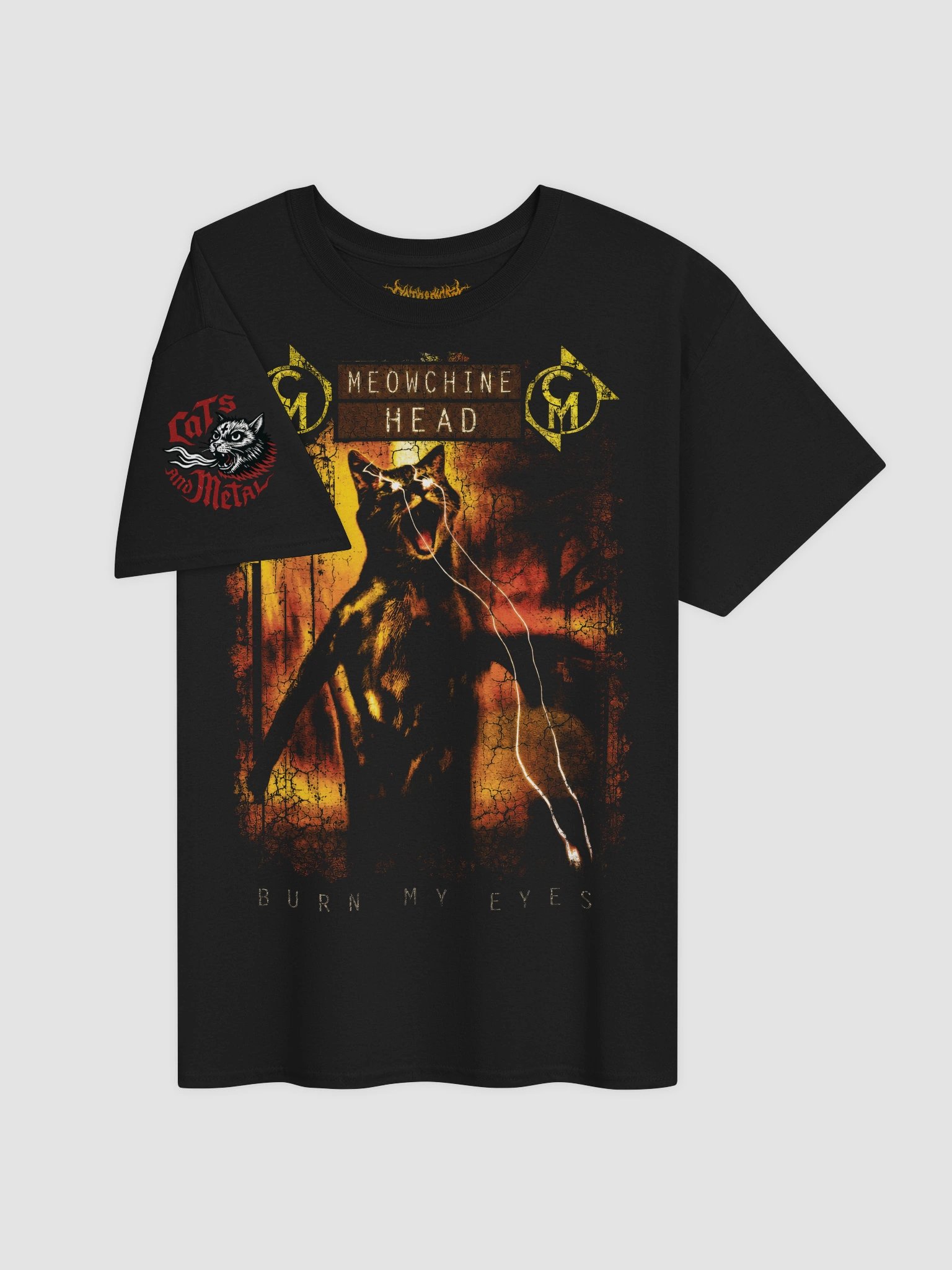 Meowchine Head "Burn My Eyes" Tee — Machine Head Parody Merch product image (4)